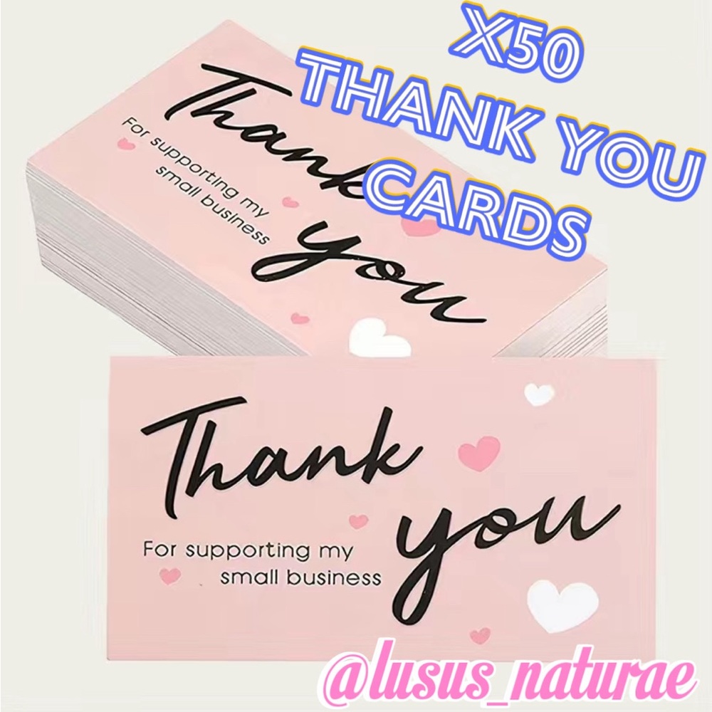 🎉 x50 Thank You for Supporting My Small Business Cards Shipping Supplies